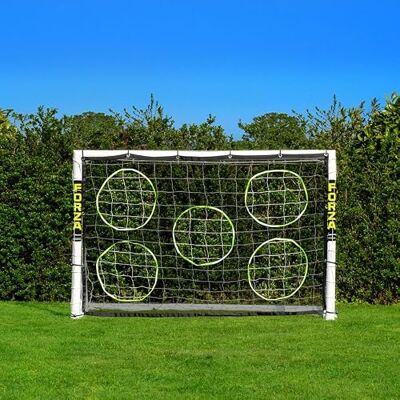 FORZA 1.8 m x 1.2 m But de Football en PVC Cage, Filet et Poteaux Résistants aux Intempéries Sac de transport, mur de tir et ballon de football en option - Publicité FORZA 1.8 m x 1.2 m But de Football en PVC Cage, Filet et Poteaux Résistants aux Intempéries Sac de transport, mur de tir et ballon de football en option - Publicité