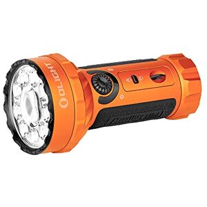 Olight Marauder Mini Lampe Torche Tactique Sortie Max 7000 Lumens Portée Max 600 Mètres Lampe de Poche LED IPX8 Étanche Lampe Puissante Rechargeable pour Ménage, Extérieur et Urgence (orange) - Publicité