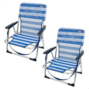 Pack de 2 Chaises de Plage Aktive Rayures Bleues et Blanches - Chaises de plage - Publicité Pack de 2 Chaises de Plage Aktive Rayures Bleues et Blanches - Chaises de plage - Publicité
