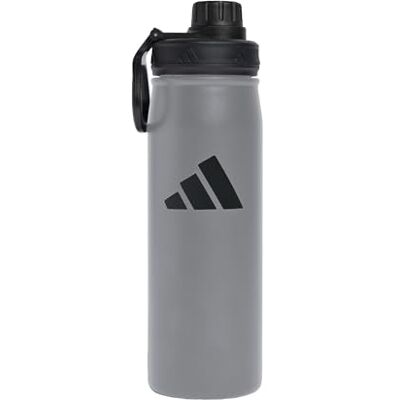 Adidas Unisex Metal Bottle Screw Top 0.6 liter, grey/black, One size - Publicité Adidas Unisex Metal Bottle Screw Top 0.6 liter, grey/black, One size - Publicité