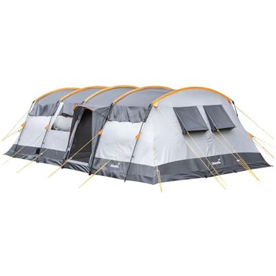 Skandika Tente Tunnel Hurricane pour 12 Personnes Tente de Camping avec/sans Tapis de Sol Cousu, avec/sans Sleeper Technology, 2 cabines, Colonne d'eau 5000 mm, Hauteur 215 cm - Publicité Skandika Tente Tunnel Hurricane pour 12 Personnes Tente de Camping avec/sans Tapis de Sol Cousu, avec/sans Sleeper Technology, 2 cabines, Colonne d'eau 5000 mm, Hauteur 215 cm - Publicité