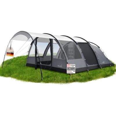 Skandika Tente Tunnel Falkenberg 6 Protect pour 6 Personnes Grande Tente de Camping familiale, Sol Cousu, Hauteur 2 m, étanche, Colonne d'eau 4.000 mm, Cabine de Couchage Divisible - Publicité Skandika Tente Tunnel Falkenberg 6 Protect pour 6 Personnes Grande Tente de Camping familiale, Sol Cousu, Hauteur 2 m, étanche, Colonne d'eau 4.000 mm, Cabine de Couchage Divisible - Publicité