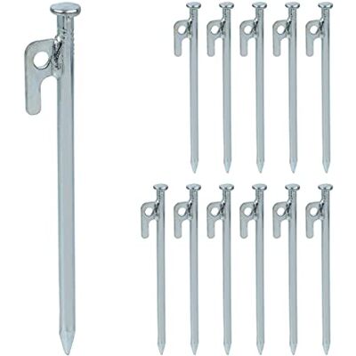 RELAXDAYS Ensemble de 12 piquets de tente - Acier zingué, 20 cm - Publicité RELAXDAYS Ensemble de 12 piquets de tente - Acier zingué, 20 cm - Publicité