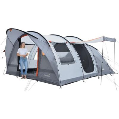 Skandika Tente tunnel Egersund 5 XL Sleeper Protect Tente de camping pour 5 personnes, sol de tente cousu, cabine de couchage sombre, hauteur debout 2 m, étanche, colonne d'eau 5000 mm Tente de - Publicité Skandika Tente tunnel Egersund 5 XL Sleeper Protect Tente de camping pour 5 personnes, sol de tente cousu, cabine de couchage sombre, hauteur debout 2 m, étanche, colonne d'eau 5000 mm Tente de - Publicité