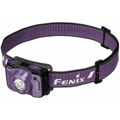 FENIX HL12R Lampe frontale d'extérieur rechargeable V2.0 Violet 500 lumens 125 m 112 h max 500 lumens Spot blanc avec faisceau rouge secondaire de 1 Lumen IP66 - Publicité FENIX HL12R Lampe frontale d'extérieur rechargeable V2.0 Violet 500 lumens 125 m 112 h max 500 lumens Spot blanc avec faisceau rouge secondaire de 1 Lumen IP66 - Publicité