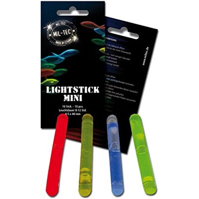 Baton lumineux (x10) 4 cm 8h bleu Mil-Tec - Publicité Baton lumineux (x10) 4 cm 8h bleu Mil-Tec - Publicité