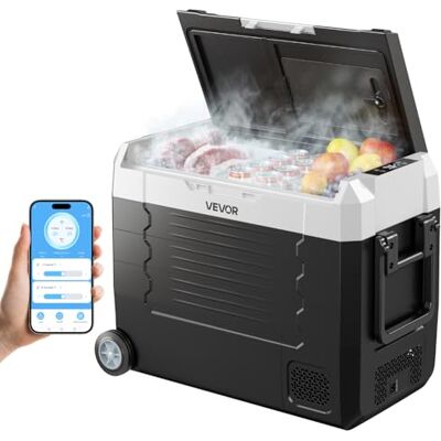 VEVOR Réfrigérateur Portable à Compression 45 L, Glacière Électrique DC 12/24 V et AC 100-240 V, pour Camping Pêche Caravane, Mini Frigo Voiture à Double Zone, -20 à 20 °C, Contrôle via Application - Publicité VEVOR Réfrigérateur Portable à Compression 45 L, Glacière Électrique DC 12/24 V et AC 100-240 V, pour Camping Pêche Caravane, Mini Frigo Voiture à Double Zone, -20 à 20 °C, Contrôle via Application - Publicité