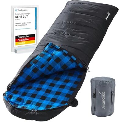 Skandika Sac de Couchage Couverture Dundee Coton/Flanelle, Haute qualité, jumelable, 3 Saisons, jusqu'à -20°C, 220 x 80 cm Camping Outdoor randonnée - Publicité Skandika Sac de Couchage Couverture Dundee Coton/Flanelle, Haute qualité, jumelable, 3 Saisons, jusqu'à -20°C, 220 x 80 cm Camping Outdoor randonnée - Publicité