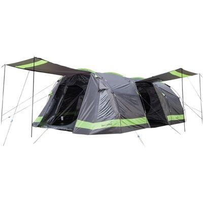 Skandika Kambo Tente Tunnel pour 6 Personnes Cabine Sombre avec revêtement argenté, Colonne d'eau de 3000 mm, 3 entrées, Marquise, avancée, avec Tapis de Sol Tente de Camping - Publicité Skandika Kambo Tente Tunnel pour 6 Personnes Cabine Sombre avec revêtement argenté, Colonne d'eau de 3000 mm, 3 entrées, Marquise, avancée, avec Tapis de Sol Tente de Camping - Publicité
