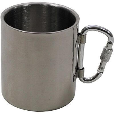 Mug isolant en acier inoxydable MFH Max Fuchs - Poignée en mousqueton - Publicité Mug isolant en acier inoxydable MFH Max Fuchs - Poignée en mousqueton - Publicité