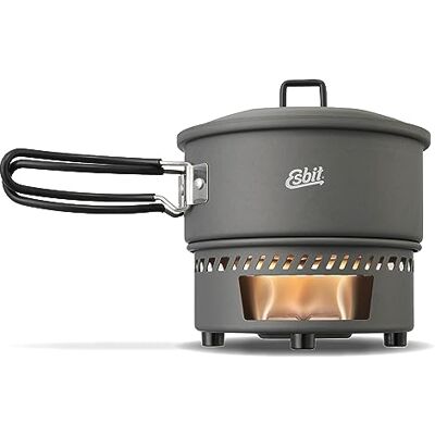 Esbit Set de Cuisson à Combustible Sec Réchaud de Camping Outdoor avec Casserole en Aluminium poignées Pliables Réchaud de Camping - Publicité Esbit Set de Cuisson à Combustible Sec Réchaud de Camping Outdoor avec Casserole en Aluminium poignées Pliables Réchaud de Camping - Publicité