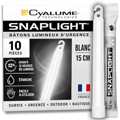 Cyalume Bâton Lumineux Blanc SnapLight - 15cm Lumière d'urgence - Publicité Cyalume Bâton Lumineux Blanc SnapLight - 15cm Lumière d'urgence - Publicité