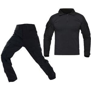 WISEONUS Tenue Airsoft Uniforme Militaire Tactique Pantalon de Combat Poches Multiples Pantalon et Tactical Chemise pour Paintball Chasse Tir BDU (Noir, S) - Publicité WISEONUS Tenue Airsoft Uniforme Militaire Tactique Pantalon de Combat Poches Multiples Pantalon et Tactical Chemise pour Paintball Chasse Tir BDU (Noir, S) - Publicité