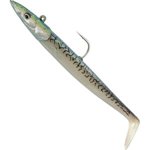 Savage Gear Sandeel V2-2 Poisson en caoutchouc + 1 tête plombée, taille/poids/couleur : 18 cm/86 g/Mackerel - Publicité Savage Gear Sandeel V2-2 Poisson en caoutchouc + 1 tête plombée, taille/poids/couleur : 18 cm/86 g/Mackerel - Publicité