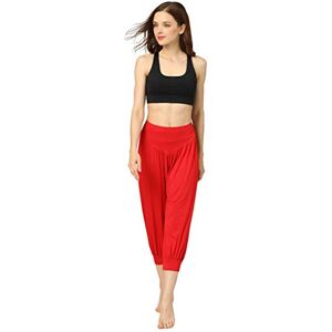 HOEREV Super Soft Modal Spandex Harem Yoga Pilates Pantalons Capri des femmes, Rouge, 3XL - Publicité HOEREV Super Soft Modal Spandex Harem Yoga Pilates Pantalons Capri des femmes, Rouge, 3XL - Publicité