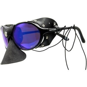 Daisan Lunettes d'expédition avec protection nasale et latérale en cuir Lunettes coupe-vent comme lunettes de plage, de glacier, de safari (noir métallisé), D113 611 Gen.II - Publicité Daisan Lunettes d'expédition avec protection nasale et latérale en cuir Lunettes coupe-vent comme lunettes de plage, de glacier, de safari (noir métallisé), D113 611 Gen.II - Publicité