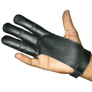 Tartancity Gants de tir à l'arc en cuir avec griffe d'ours pour la chasse, le tir à l'arc, gants noirs à 3 doigts pour archers (noir, M) - Publicité Tartancity Gants de tir à l'arc en cuir avec griffe d'ours pour la chasse, le tir à l'arc, gants noirs à 3 doigts pour archers (noir, M) - Publicité