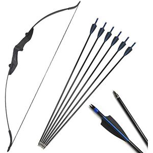 ZSHJGJR Ensemble Arc et flèche Classique pour Le tir à l'arc Chasse à l'arc Long 30lbs 35lbs 40lbs Arc d'entraînement au Takedown avec des flèches en Fibre de Verre (Noir, 30lbs) - Publicité ZSHJGJR Ensemble Arc et flèche Classique pour Le tir à l'arc Chasse à l'arc Long 30lbs 35lbs 40lbs Arc d'entraînement au Takedown avec des flèches en Fibre de Verre (Noir, 30lbs) - Publicité