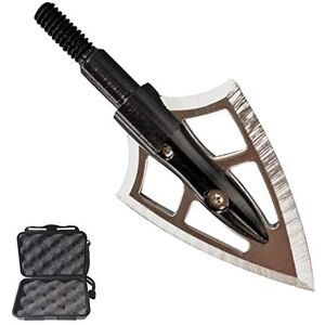 MILAEM Tir à l'arc Pointes de flèche 100Grain Broadheads Pointe de flèche de Chasse pour Arc à poulies Arc Classique (12x Broadheads + Box) - Publicité MILAEM Tir à l'arc Pointes de flèche 100Grain Broadheads Pointe de flèche de Chasse pour Arc à poulies Arc Classique (12x Broadheads + Box) - Publicité