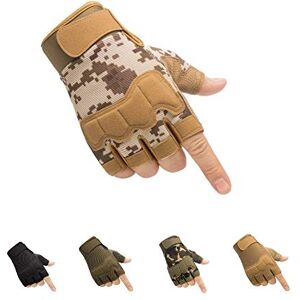 HYCOPROT Gants Tactiques sans Doigts, Gants Militaires de Plein air Légers, Respirants et Protecteurs pour Le Tir, la Chasse, la Coto, l'escalade (Marron, Medium) - Publicité HYCOPROT Gants Tactiques sans Doigts, Gants Militaires de Plein air Légers, Respirants et Protecteurs pour Le Tir, la Chasse, la Coto, l'escalade (Marron, Medium) - Publicité