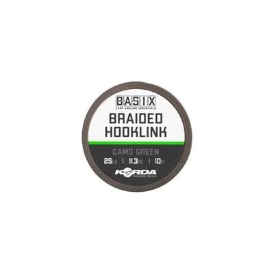 Korda Basix Fil de pêche tressé Hooklink 11,3 kg, 1 m, durable, solide et résistant à l'abrasion, très souple, bien noué, couleur verte subtile - Publicité Korda Basix Fil de pêche tressé Hooklink 11,3 kg, 1 m, durable, solide et résistant à l'abrasion, très souple, bien noué, couleur verte subtile - Publicité