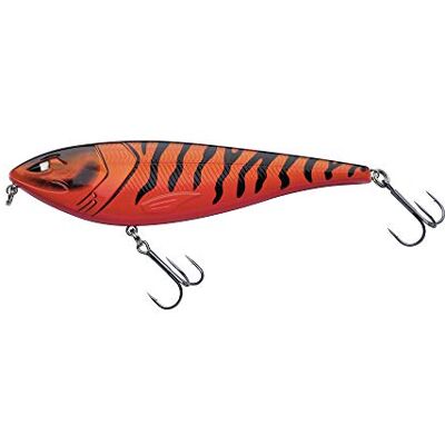 Berkley Zilla Glider Leurre dur pour la Pêche du Brochet en Eau Douce, Coule Doucement, Hameçon Fusion, Action Erratique, sans Plomb, Red Tiger - Publicité Berkley Zilla Glider Leurre dur pour la Pêche du Brochet en Eau Douce, Coule Doucement, Hameçon Fusion, Action Erratique, sans Plomb, Red Tiger - Publicité