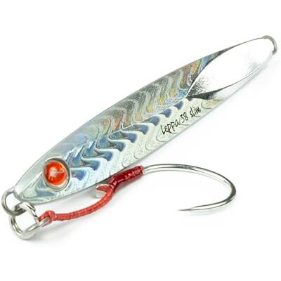Seaspin Leppa 38 Slim – Leurre Artificiel pour la Pêche au Spinning, Casting Metal Jig 87 mm 38 g – Centre de Gravité Bas, Assist BKK #1/0 – pour Bars Barracudas Sérioles Coryphènes Thonidés WCR - Publicité Seaspin Leppa 38 Slim – Leurre Artificiel pour la Pêche au Spinning, Casting Metal Jig 87 mm 38 g – Centre de Gravité Bas, Assist BKK #1/0 – pour Bars Barracudas Sérioles Coryphènes Thonidés WCR - Publicité