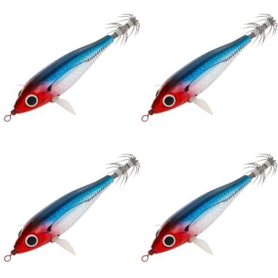 Generic 4pcs Leurres Squid Jig Lumineux, leurre Attractif pour seiche/calmars, leurre crevette en Bois pour pêche en Eau Douce et en Eau salée, Bar, Truite, Poisson-Chat, Saumon - Publicité Generic 4pcs Leurres Squid Jig Lumineux, leurre Attractif pour seiche/calmars, leurre crevette en Bois pour pêche en Eau Douce et en Eau salée, Bar, Truite, Poisson-Chat, Saumon - Publicité