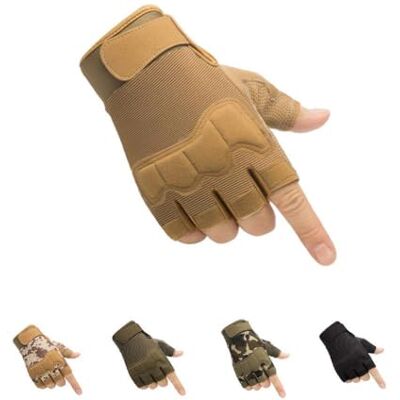 HYCOPROT Gants Tactiques sans Doigts, Gants Militaires de Plein air Légers, Respirants et Protecteurs pour Le Tir, la Chasse, la Coto, l'escalade (Jaune, Large) - Publicité HYCOPROT Gants Tactiques sans Doigts, Gants Militaires de Plein air Légers, Respirants et Protecteurs pour Le Tir, la Chasse, la Coto, l'escalade (Jaune, Large) - Publicité