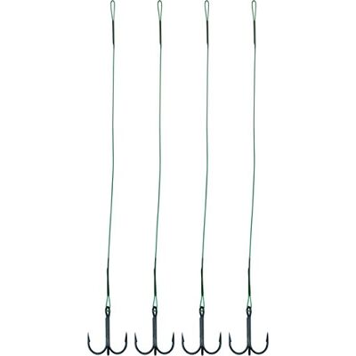More Lot de 4 bas de ligne en acier avec triple hameçon Brochet, sandre 40 cm de long - Publicité More Lot de 4 bas de ligne en acier avec triple hameçon Brochet, sandre 40 cm de long - Publicité