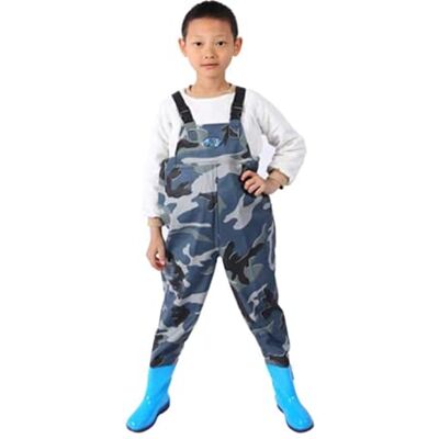 QTDZ Pantalon De Pêche pour Enfants en PVC Léger Et Résistant, Bottes Waders Outdoor pour La Pêche Et La Chasse des Enfants Waders Jeunes Imperméables avec Bandoulière Réglable,Bleu,31 EU - Publicité QTDZ Pantalon De Pêche pour Enfants en PVC Léger Et Résistant, Bottes Waders Outdoor pour La Pêche Et La Chasse des Enfants Waders Jeunes Imperméables avec Bandoulière Réglable,Bleu,31 EU - Publicité