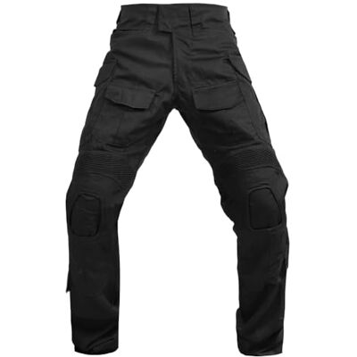 SINAIRSOFT G3 Pantalon Tactique avec genouillères, Pantalon d'extérieur pour Homme, Airsoft, Paintball, Chasse, Combat, armée BDU, Noir, Taille L - Publicité SINAIRSOFT G3 Pantalon Tactique avec genouillères, Pantalon d'extérieur pour Homme, Airsoft, Paintball, Chasse, Combat, armée BDU, Noir, Taille L - Publicité