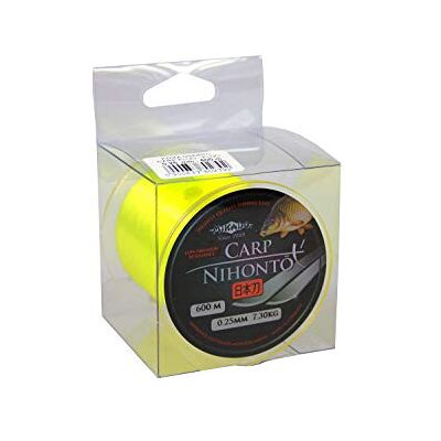 MIKADO CARP 600 m NIHONTO CARP Bobine de fil mono monofile jaune fluo très lisse pour la pêche à la carpe, disponible de Ø0,23 à Ø0,40 mm (Ø0,25 mm / capacité de charge 7,3 kg) - Publicité MIKADO CARP 600 m NIHONTO CARP Bobine de fil mono monofile jaune fluo très lisse pour la pêche à la carpe, disponible de Ø0,23 à Ø0,40 mm (Ø0,25 mm / capacité de charge 7,3 kg) - Publicité