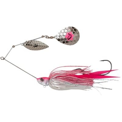 Savage Gear Da'Bush Spinnerbait 21cm 55g - Rose Argenté - Publicité Savage Gear Da'Bush Spinnerbait 21cm 55g - Rose Argenté - Publicité