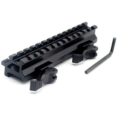 TRIROCK See-Through Throw Lever Riser Mount Picatinny Riser Mount with 13 Slots Double Rails Quick Release Detachable Fits Scope Optics - Publicité TRIROCK See-Through Throw Lever Riser Mount Picatinny Riser Mount with 13 Slots Double Rails Quick Release Detachable Fits Scope Optics - Publicité