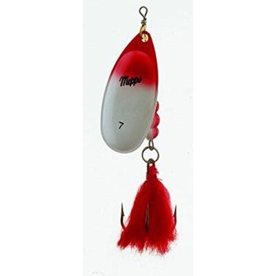 Mepps Aglia Spinner Rouge/blanc Taille 7 - Publicité Mepps Aglia Spinner Rouge/blanc Taille 7 - Publicité