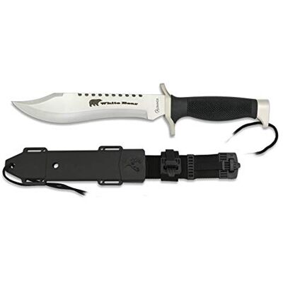 ALBAINOX Couteau de survie White Bear lame en acier inoxydable de 18 cm. Publicité ALBAINOX Couteau de survie White Bear lame en acier inoxydable de 18 cm. Publicité