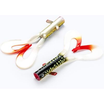 LMAB Drunk Dancer 15 cm & 23 cm – Leurre de pêche double twister – Leurre en caoutchouc pour brochet et sandre – Leurre artificiel Twinler Pike - Publicité LMAB Drunk Dancer 15 cm & 23 cm – Leurre de pêche double twister – Leurre en caoutchouc pour brochet et sandre – Leurre artificiel Twinler Pike - Publicité