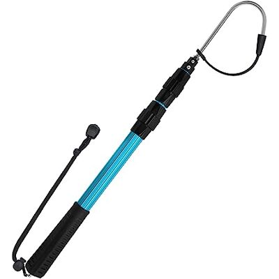 KOMCLUB Raffio Pêche Télescopique en alliage d'Aluminium Accessoires pour la pêche avec crochet de pêche et poignée en caoutchouc, Adapté pour la pêche en eau douce et Salat, 140 cm-bleu - Publicité KOMCLUB Raffio Pêche Télescopique en alliage d'Aluminium Accessoires pour la pêche avec crochet de pêche et poignée en caoutchouc, Adapté pour la pêche en eau douce et Salat, 140 cm-bleu - Publicité