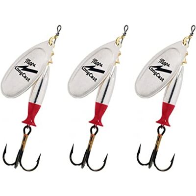 Cuiller Tournante A Palette Ovale Mepps Lot de 3 Aglia Long Cast No4-17G Argent - Publicité Cuiller Tournante A Palette Ovale Mepps Lot de 3 Aglia Long Cast No4-17G Argent - Publicité