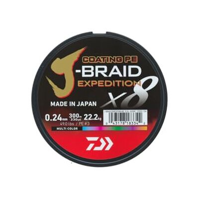 Daiwa J Braid Expedition X8E - Ligne de pêche multicolore - Publicité Daiwa J Braid Expedition X8E - Ligne de pêche multicolore - Publicité