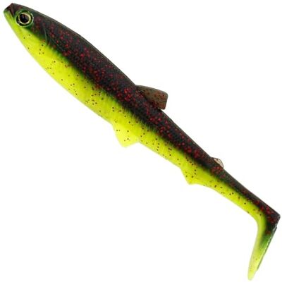 Westin BullTeez Shadtail 9,5 cm 7 g – Poisson en caoutchouc, couleur : noir/chartreuse - Publicité Westin BullTeez Shadtail 9,5 cm 7 g – Poisson en caoutchouc, couleur : noir/chartreuse - Publicité