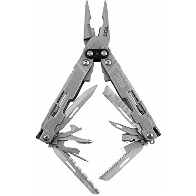 SOG PowerAccess Deluxe Outil multifonction en acier inoxydable robuste avec gaine en nylon, deux lames de couteau, ouvre-boîte et décapsuleur, délavé - Publicité SOG PowerAccess Deluxe Outil multifonction en acier inoxydable robuste avec gaine en nylon, deux lames de couteau, ouvre-boîte et décapsuleur, délavé - Publicité