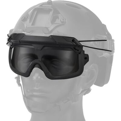 ZFFOZZ Lunettes Airsoft Split à Deux Modes, Accessoires Tactiques pour Casque à Fixation Rapide, pour Équipement de Chasse Fixation par Clip sur Rail(Black,Black lenses) - Publicité ZFFOZZ Lunettes Airsoft Split à Deux Modes, Accessoires Tactiques pour Casque à Fixation Rapide, pour Équipement de Chasse Fixation par Clip sur Rail(Black,Black lenses) - Publicité
