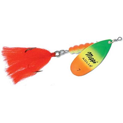 Mepps AGLIA N° 7 brochets, silures, saumons, truites de mer, Bars et Autres carnassiers (Tiger/Or) - Publicité Mepps AGLIA N° 7 brochets, silures, saumons, truites de mer, Bars et Autres carnassiers (Tiger/Or) - Publicité