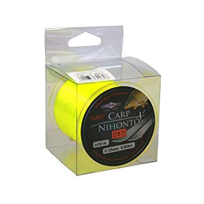 MIKADO CARP 600m NIHONTO CARP Bobine de fil mono monofile jaune fluo très lisse pour la pêche à la carpe, disponible de Ø0,23 à Ø0,40mm (Ø0,28mm / capacité de charge 8,8kg) - Publicité MIKADO CARP 600m NIHONTO CARP Bobine de fil mono monofile jaune fluo très lisse pour la pêche à la carpe, disponible de Ø0,23 à Ø0,40mm (Ø0,28mm / capacité de charge 8,8kg) - Publicité