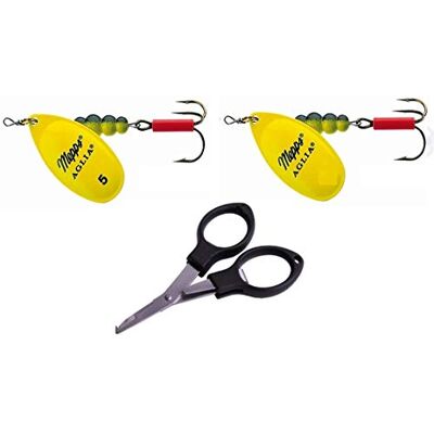 Mepps Aglia Ensemble : 1 x ligne montée Mepps Agila Fluo Chartreuse Taille 5 + 1 x ligne montée Mepps Agila Fluo Chartreuse Taille 4 - Publicité Mepps Aglia Ensemble : 1 x ligne montée Mepps Agila Fluo Chartreuse Taille 5 + 1 x ligne montée Mepps Agila Fluo Chartreuse Taille 4 - Publicité