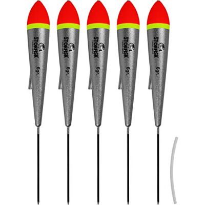 Storfisk fishing & more Lot de 5 flotteurs de pêche à la truite en argent avec tuyau en silicone Charge maximale : 6 g - Publicité Storfisk fishing & more Lot de 5 flotteurs de pêche à la truite en argent avec tuyau en silicone Charge maximale : 6 g - Publicité
