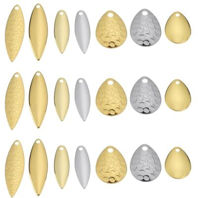 Briny River 50X Kit de Lames de Leurre de Pêche avec Et sans Motif en Cuivre pour La Fabrication de Leurres - Publicité Briny River 50X Kit de Lames de Leurre de Pêche avec Et sans Motif en Cuivre pour La Fabrication de Leurres - Publicité