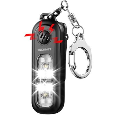 TECKNET Alarme Personnelle Anti Agression 130 DB Alarme personnelle avec lumière stroboscopique SOS, Alarme Rechargeable IPX4, Alarmes de Poche pour Femme,Enfants, Personnes âgées Noir - Publicité TECKNET Alarme Personnelle Anti Agression 130 DB Alarme personnelle avec lumière stroboscopique SOS, Alarme Rechargeable IPX4, Alarmes de Poche pour Femme,Enfants, Personnes âgées Noir - Publicité